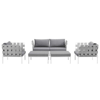 Harmony 5 Piece Outdoor Patio Aluminum Sectional Sofa Set