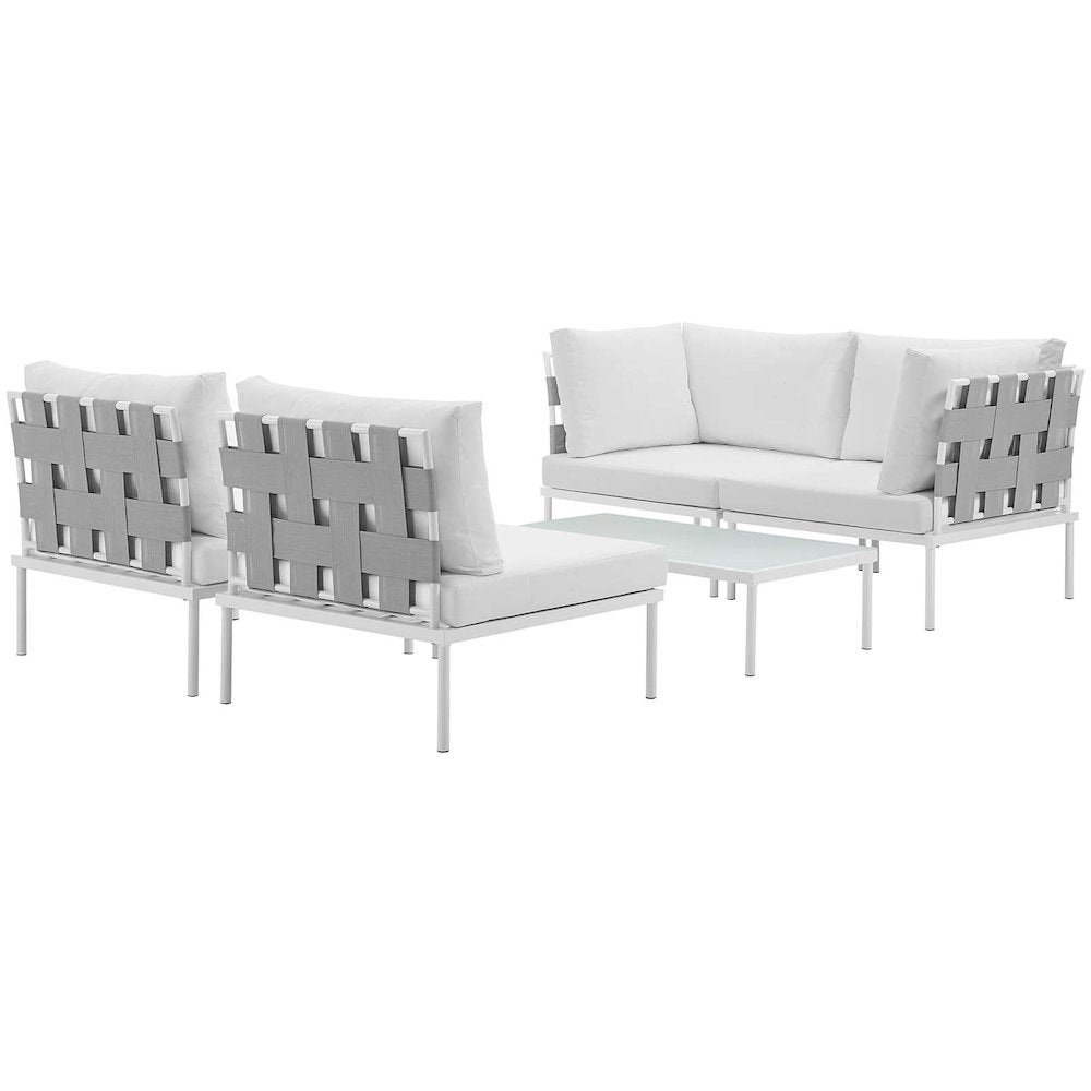 Harmony 5 Piece Outdoor Patio Aluminum Sectional Sofa Set