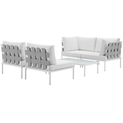 Harmony 5 Piece Outdoor Patio Aluminum Sectional Sofa Set