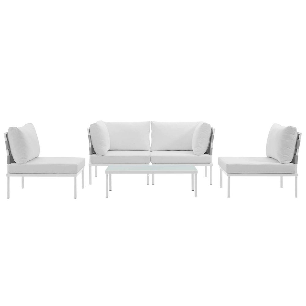 Harmony 5 Piece Outdoor Patio Aluminum Sectional Sofa Set