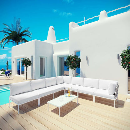 Harmony 8 Piece Outdoor Patio Aluminum Sectional Sofa Set