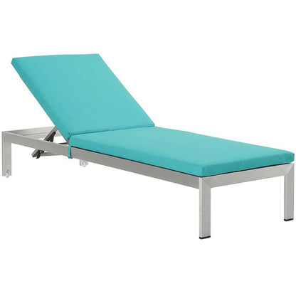 Shore Outdoor Patio Aluminum Chaise with Cushions Set of 2