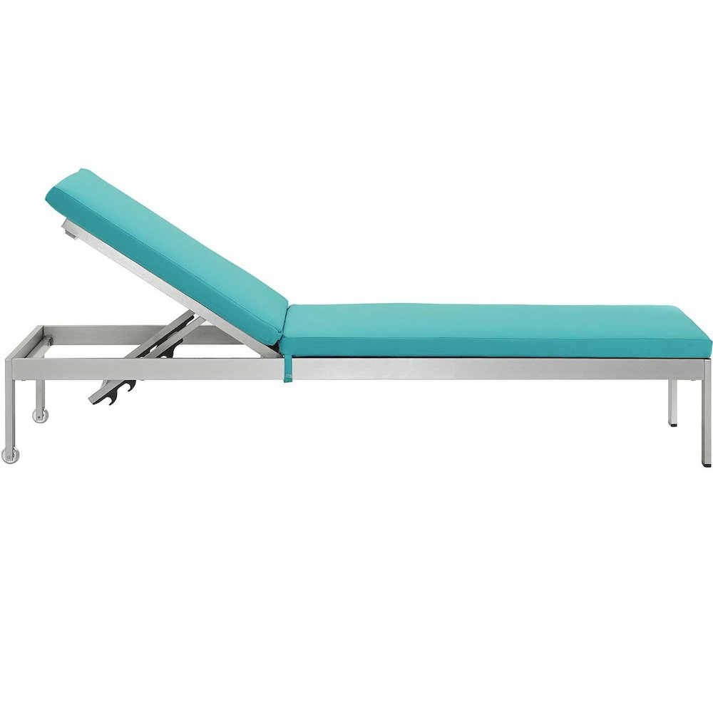 Shore Outdoor Patio Aluminum Chaise with Cushions Set of 2