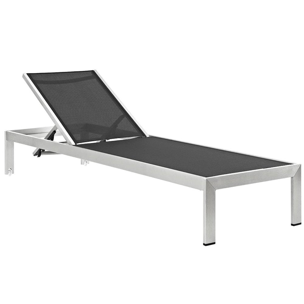 Shore Outdoor Patio Aluminum Chaise with Cushions Set of 2