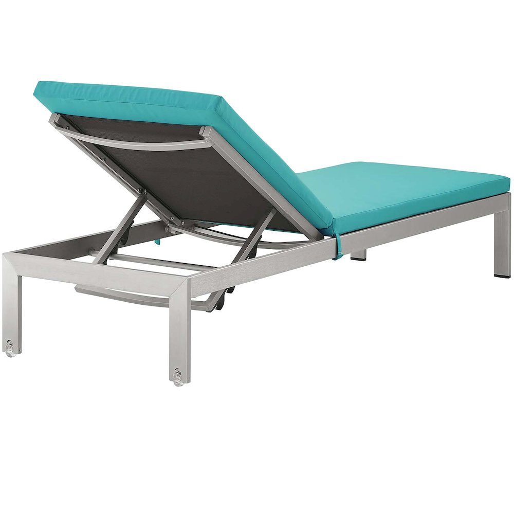 Shore Outdoor Patio Aluminum Chaise with Cushions Set of 4