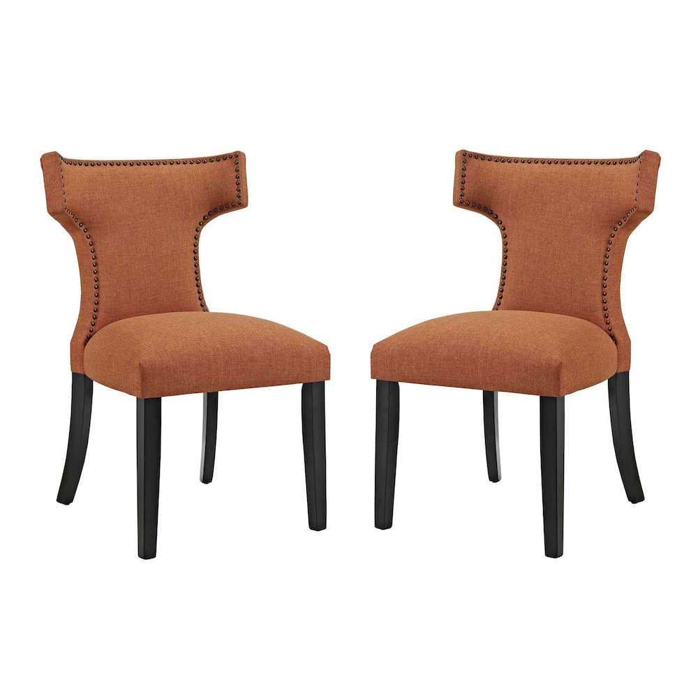 Curve Fabric Dining Side Chair Set of 2