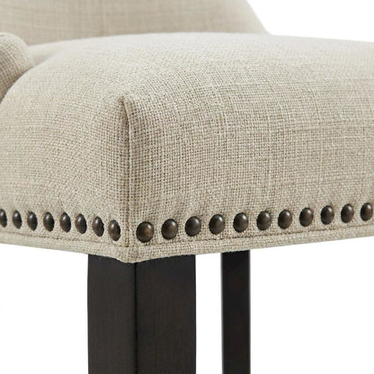 Fabric Upholstered Parsons Dining Side Chairs, Beige, Set of 2