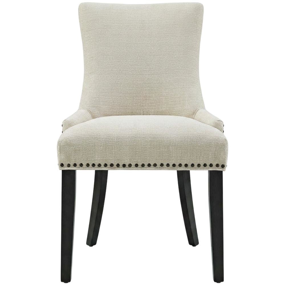 Fabric Upholstered Parsons Dining Side Chairs, Beige, Set of 2