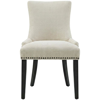 Fabric Upholstered Parsons Dining Side Chairs, Beige, Set of 2