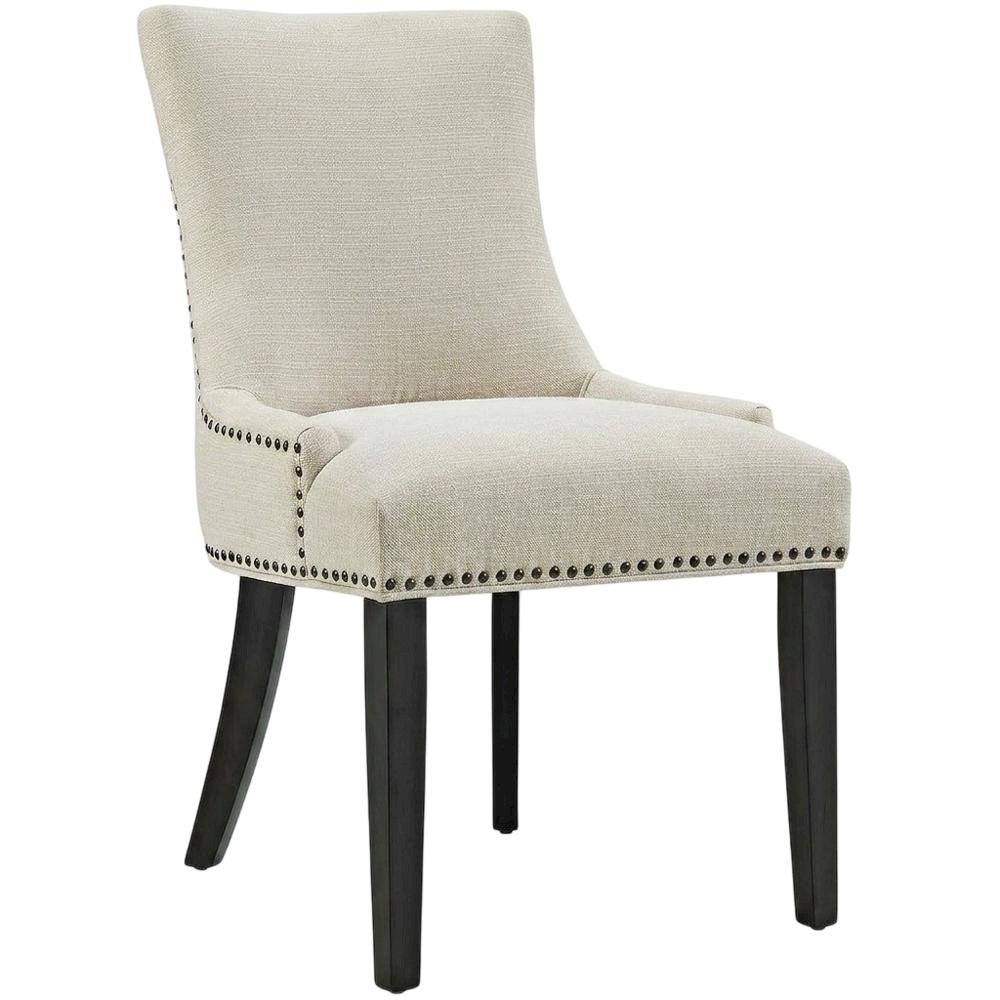 Fabric Upholstered Parsons Dining Side Chairs, Beige, Set of 2