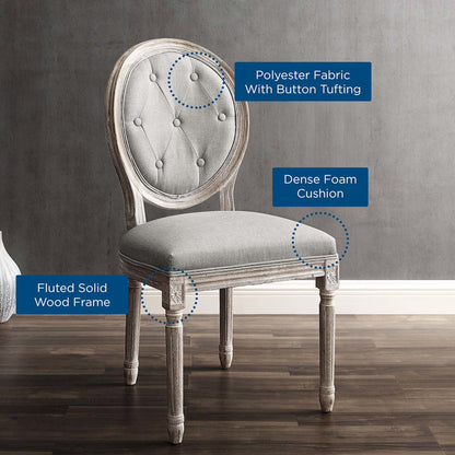 Arise Vintage French Upholstered Fabric Dining Side Chair