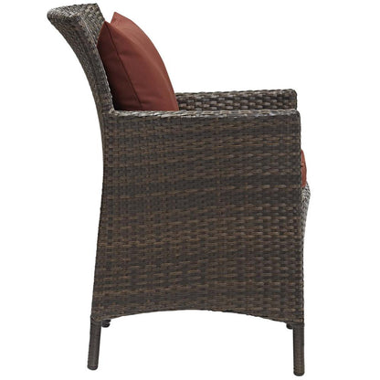 Conduit Outdoor Patio Wicker Rattan Dining Armchair