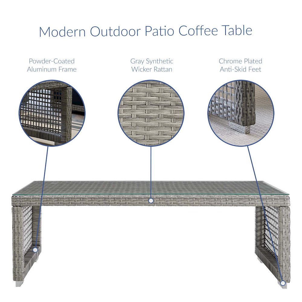 Aura Rattan Outdoor Patio Coffee Table