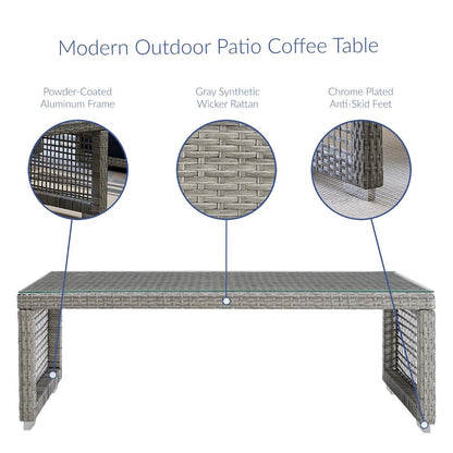 Aura Rattan Outdoor Patio Coffee Table