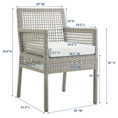 Aura Outdoor Patio Wicker Rattan Dining Armchair