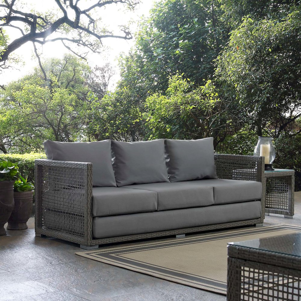 Aura Outdoor Patio Wicker Rattan Sofa