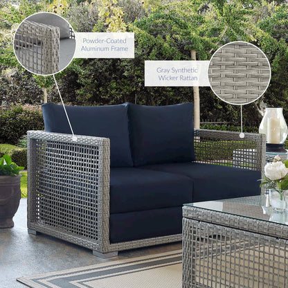 Aura Outdoor Patio Wicker Rattan Loveseat
