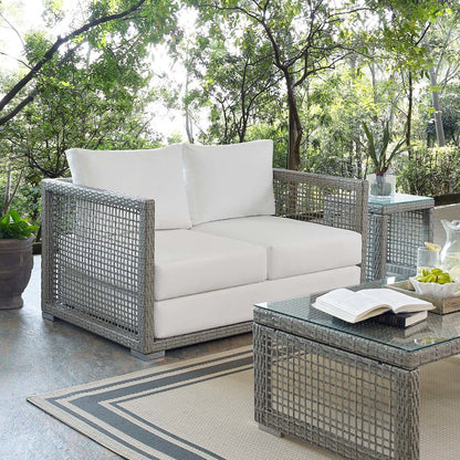 Aura Outdoor Patio Wicker Rattan Loveseat