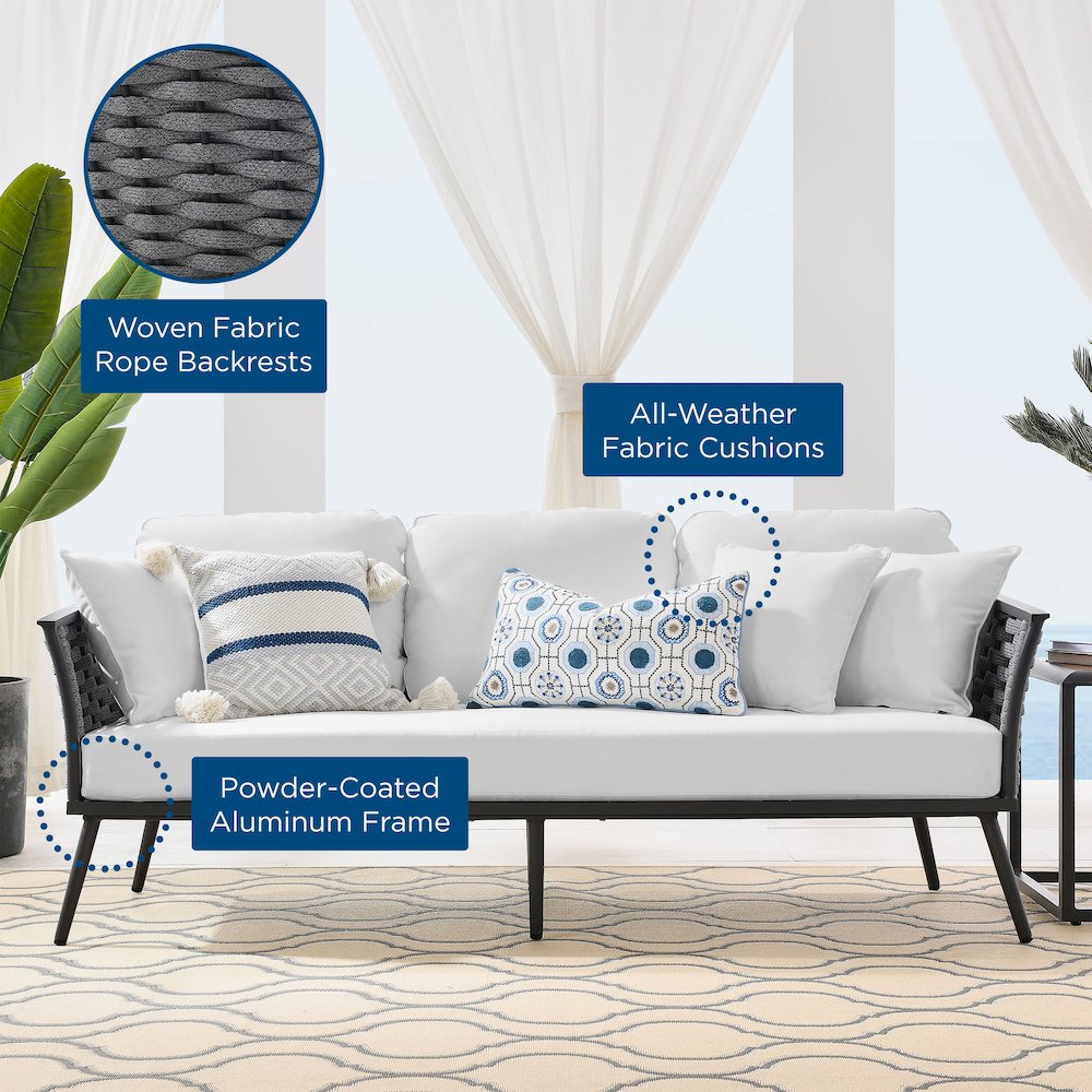 Stance Outdoor Patio Aluminum Sofa