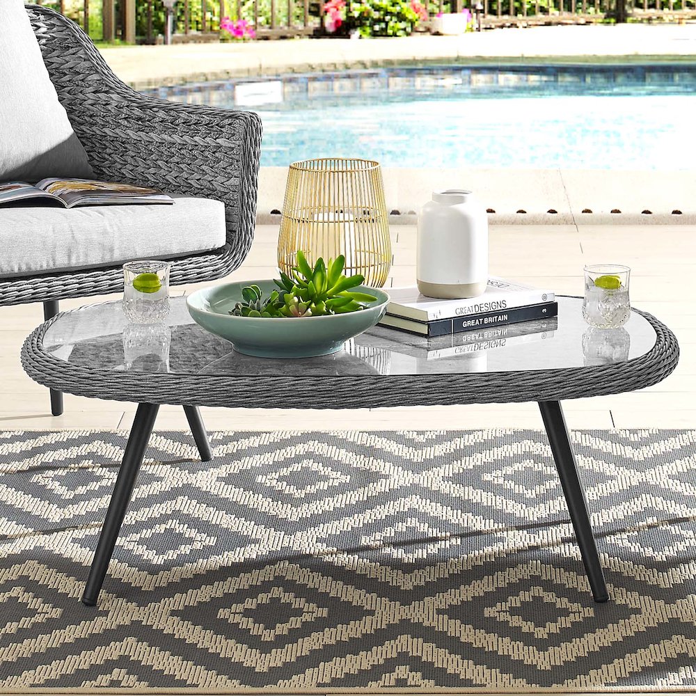 Endeavor Outdoor Patio Wicker Rattan Coffee Table
