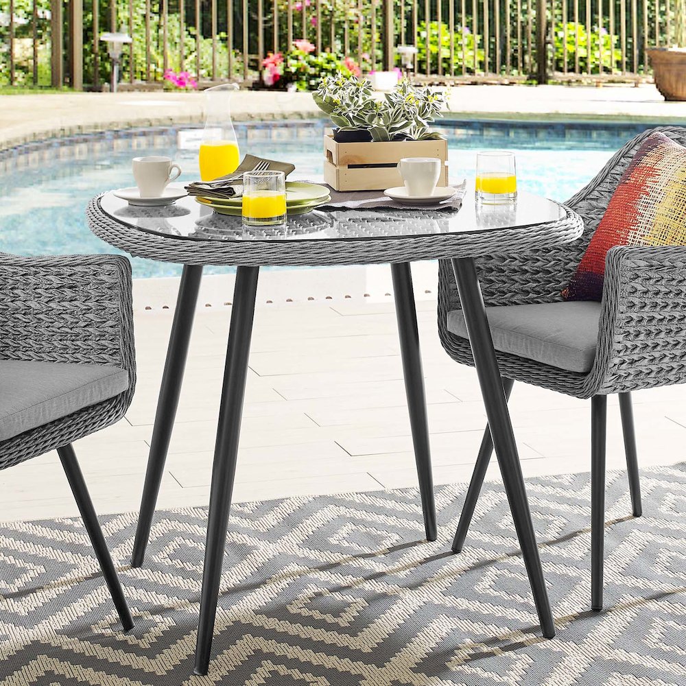 Endeavor 36" Outdoor Patio Wicker Rattan Dining Table