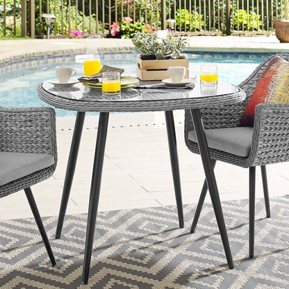 Endeavor 36" Outdoor Patio Wicker Rattan Dining Table