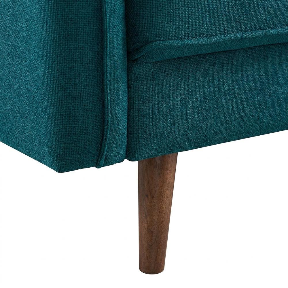 Fabric-Upholstered Small Loveseat Sofa for Bedroom and Living Room, Teal