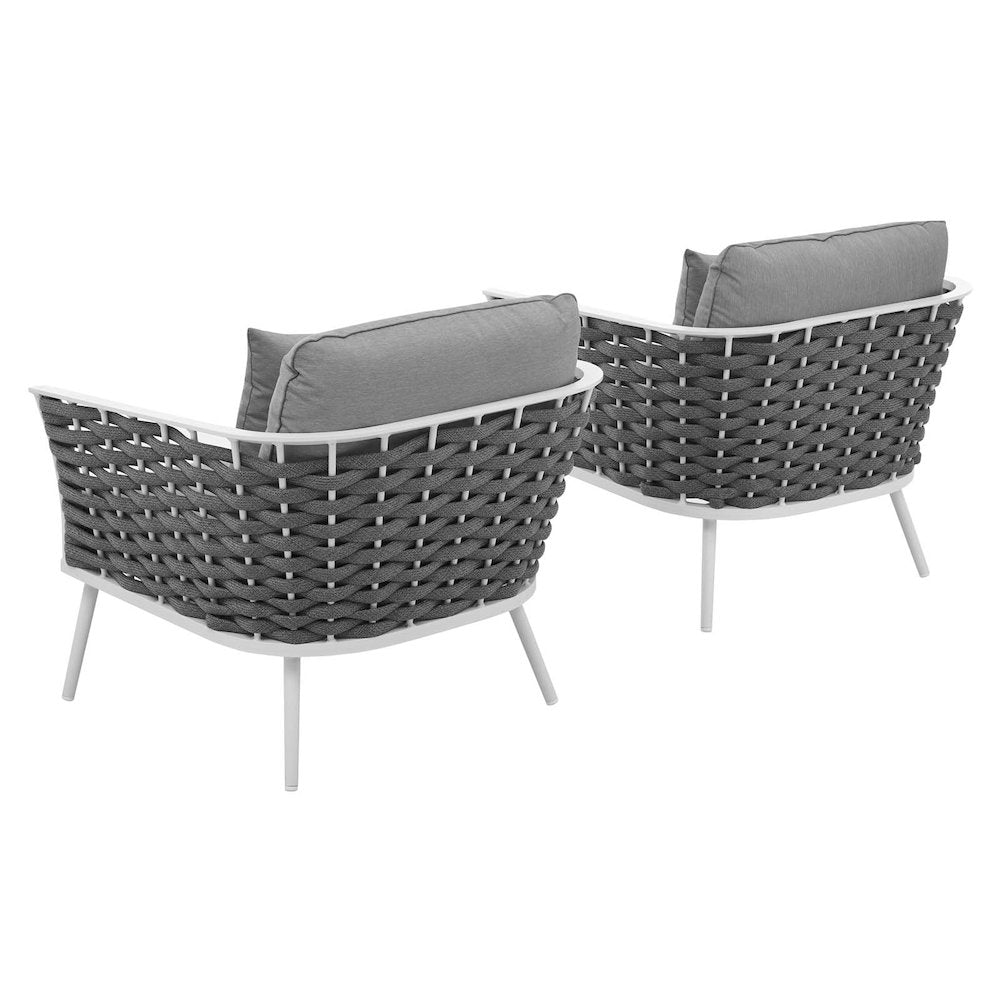 Stance Outdoor Patio Aluminum Armchair Set of 2