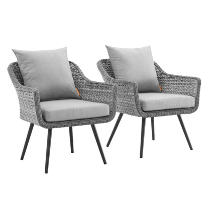 Endeavor Outdoor Patio Wicker Rattan Armchair Set of 2