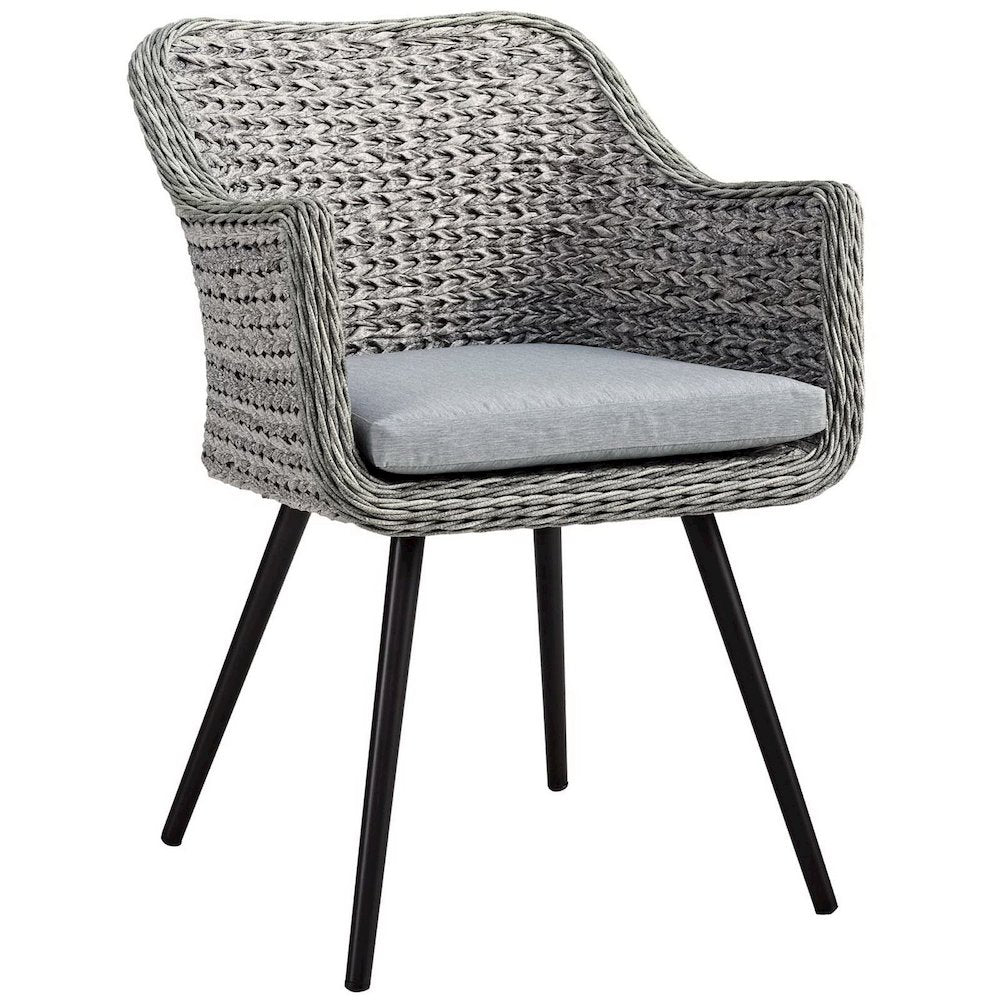Endeavor Outdoor Patio Wicker Rattan Dining Armchair Set of 2
