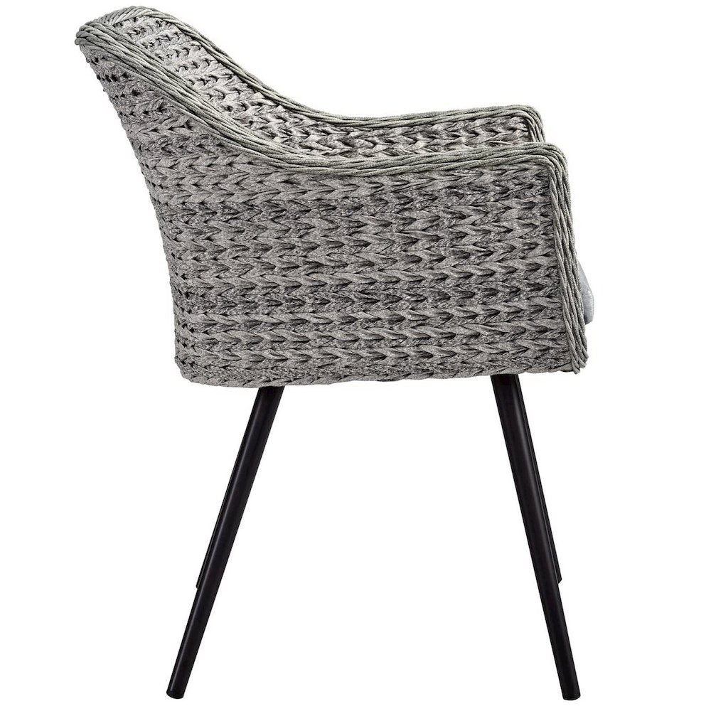 Endeavor Outdoor Patio Wicker Rattan Dining Armchair Set of 2