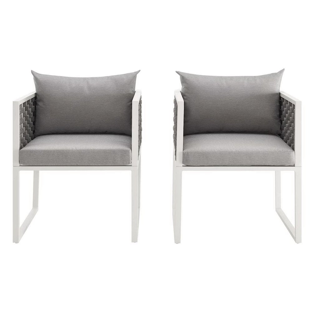 Stance Outdoor Patio Aluminum Dining Armchair Set of 2