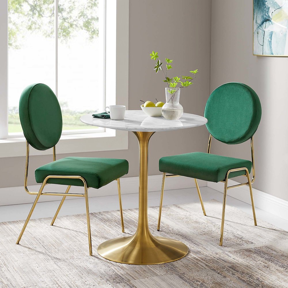 Lippa 28" Round Faux Marble Dining Table
