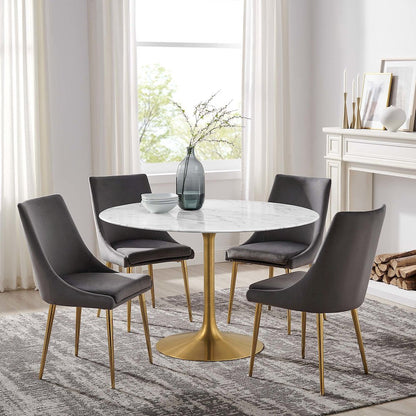 Lippa 48" Round Faux Marble Dining Table