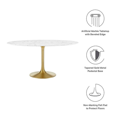 Lippa 60" Round Faux Marble Dining Table