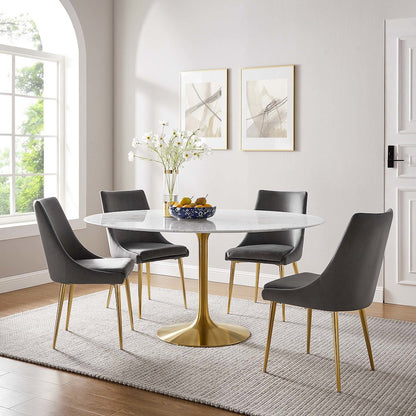 Lippa 60" Round Faux Marble Dining Table