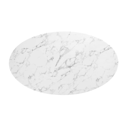 Lippa 54" Oval Faux Marble Dining Table