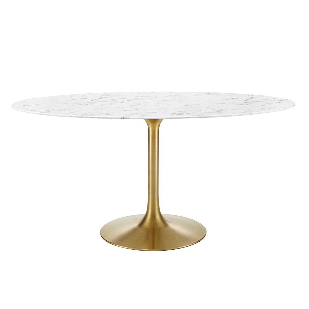Lippa 60" Oval Faux Marble Dining Table
