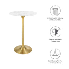 Lippa 28" Round Faux Marble Bar Table