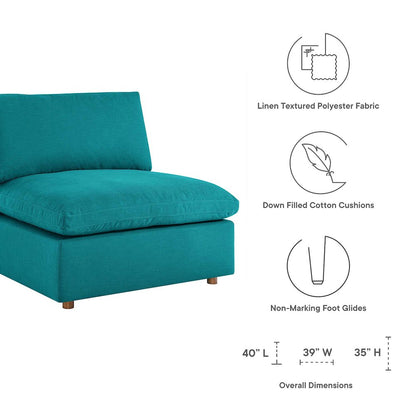 Commix Down Filled Overstuffed Armless Chair