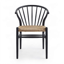 Solid Wood Spindle-Back Dining Side Chair for Kitchen or Dining Table, Black