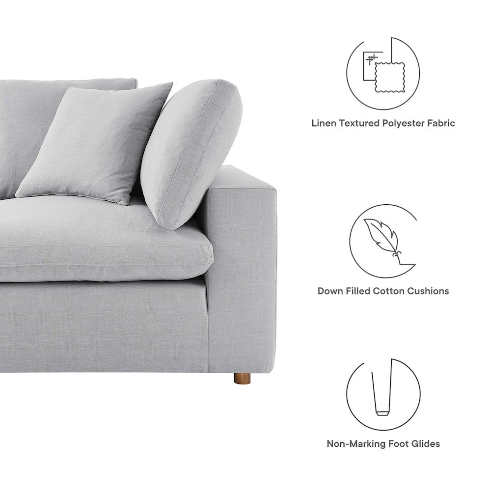 Commix 3 Piece Down Filled Overstuffed Sectional Sofa Set