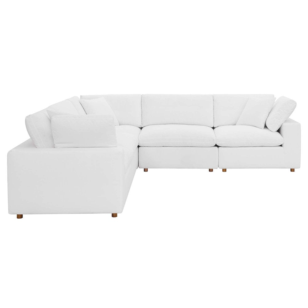 Commix 5 Piece Down Filled Overstuffed Sectional Sofa