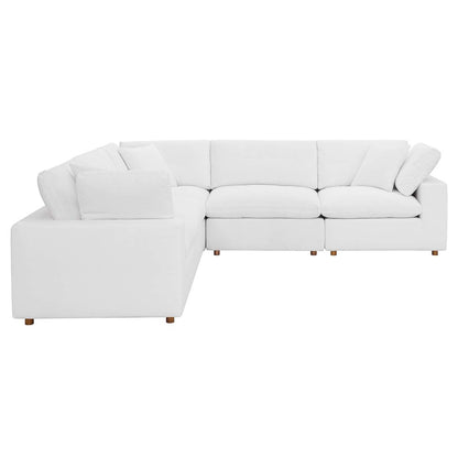 Commix 5 Piece Down Filled Overstuffed Sectional Sofa