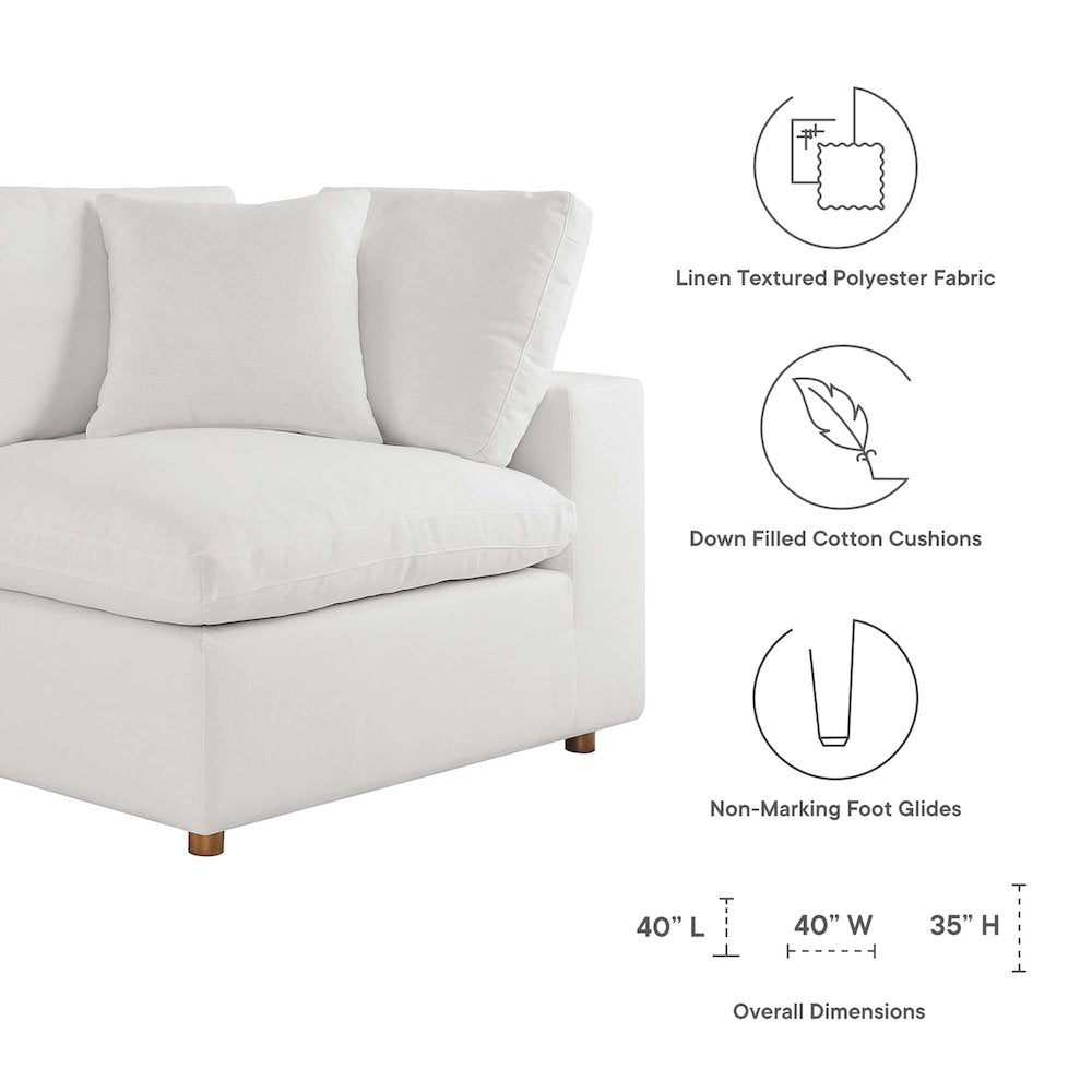 Commix 5-Piece Down Filled Overstuffed Armless Sectional Sofa