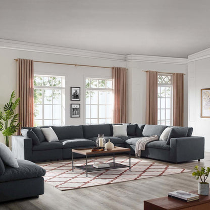 Commix 6 Piece Down Filled Overstuffed Sectional Sofa Set