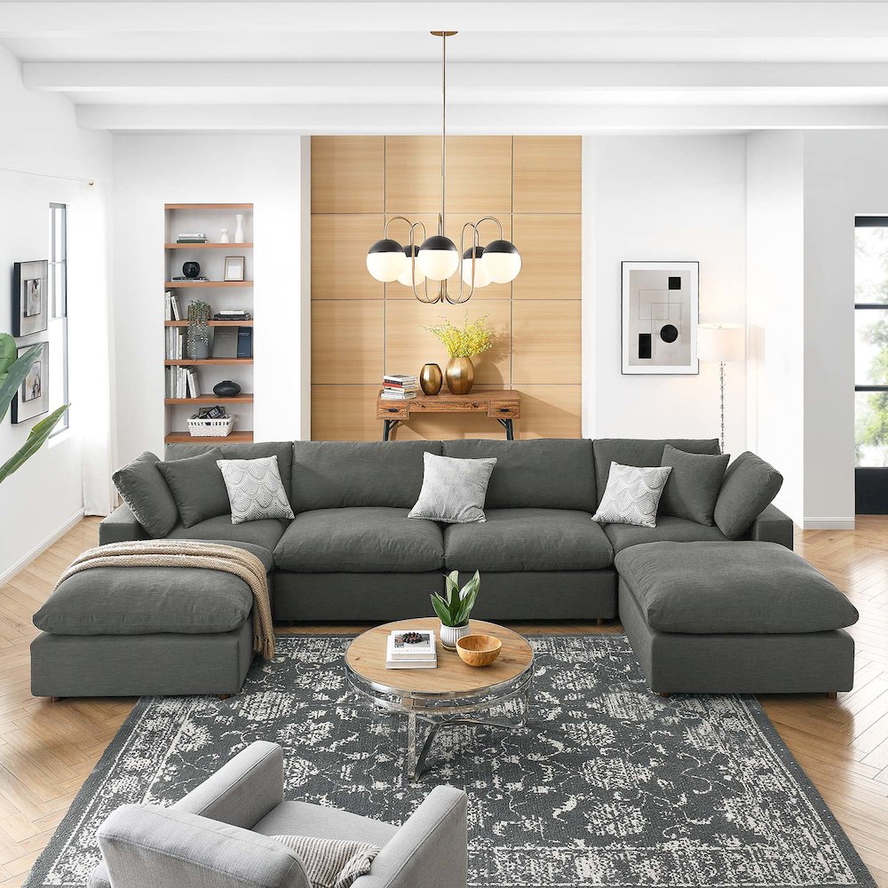 Commix 6-Piece Down Filled Overstuffed Sectional Sofa
