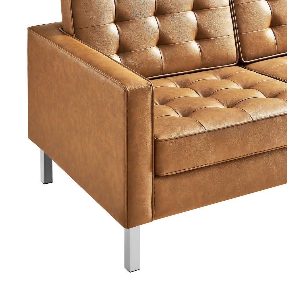 Loft Tufted Vegan Leather Sofa