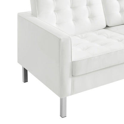 Loft Tufted Vegan Leather Loveseat