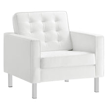 Loft Tufted Vegan Leather Armchair